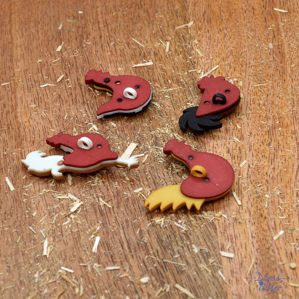 Hen House Barnyard Animal Bird Chicken Buttons