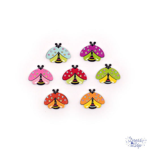 Colorful Ladybugs Insects Bugs 2-Hole Spring Themed Buttons