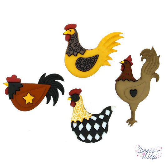 Hen House Barnyard Animal Bird Chicken Buttons