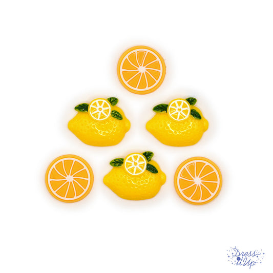 Lemons Yellow Fruit Summer Flat Back Embellishments