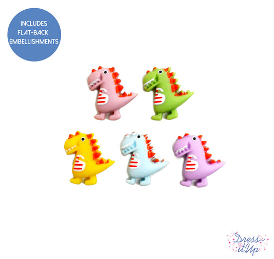 Pastel Dinos Flat Craft Embellishments