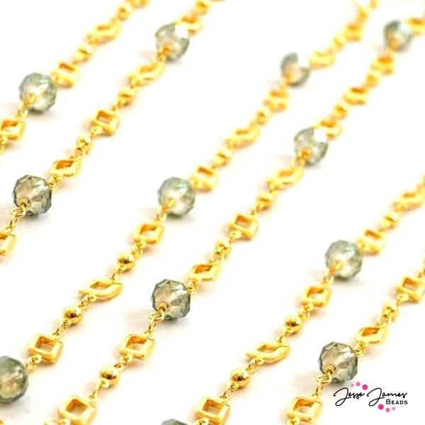 Beaded Chain Olivene Fancy Gold