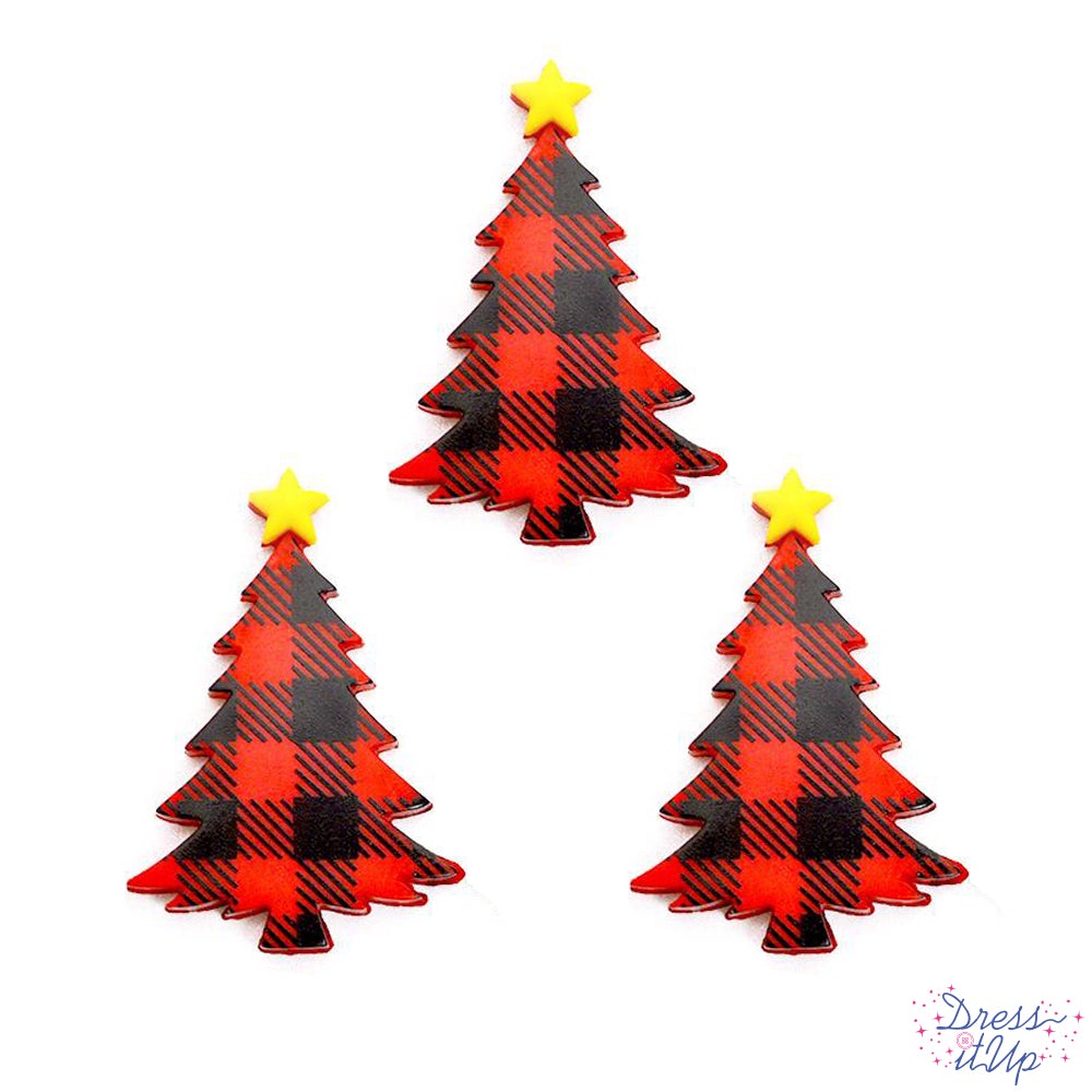 Red Plaid Tree Singles- 6 Pieces