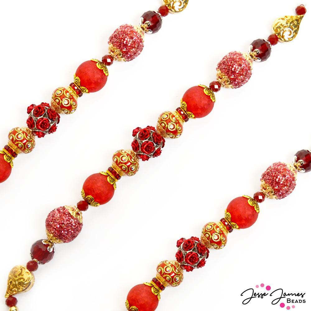 Bead Strand in Royal Red