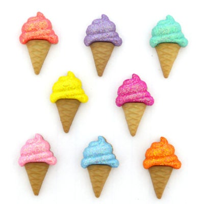 Glitter Ice Cream Cones Food