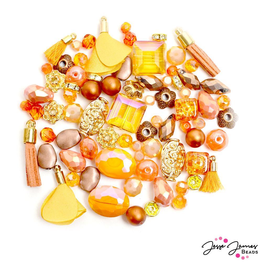 Mini Bead Mix in Orange Bell Pepper