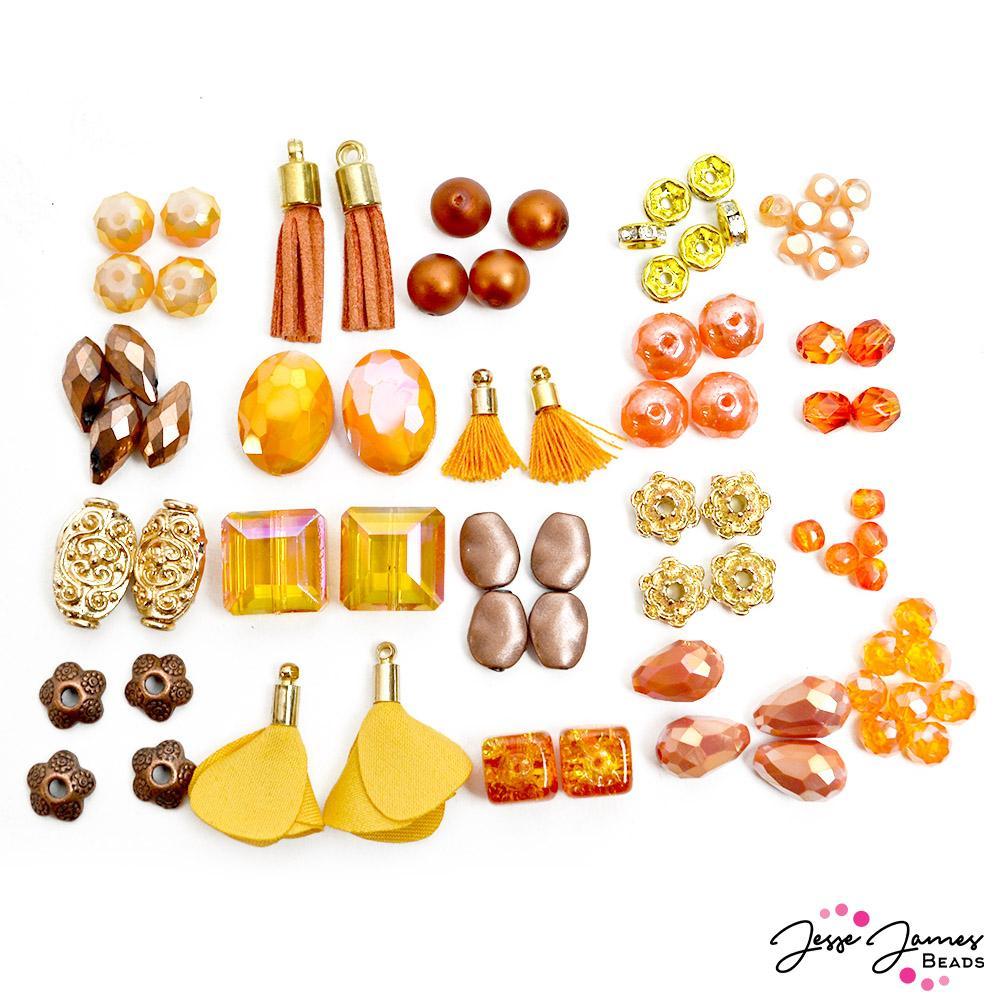 Mini Bead Mix in Orange Bell Pepper