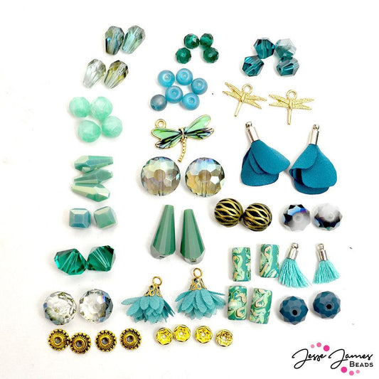 Mini Bead Mix in Swiss Chard