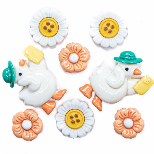 Duck, Duck, Goose Animal Birds Spring Themed Buttons
