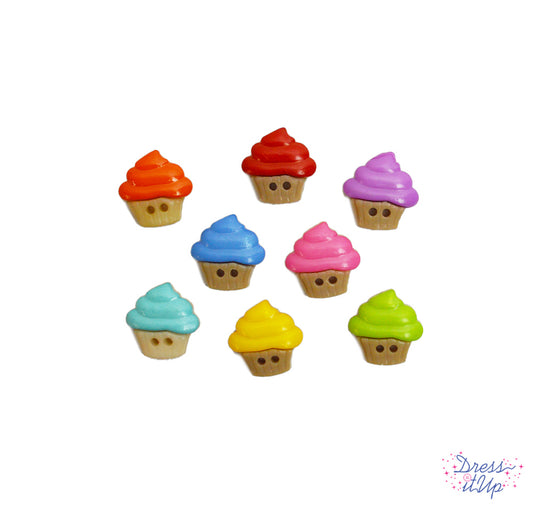 Birthday Cupcakes Multi Color 2-Hole Buttons