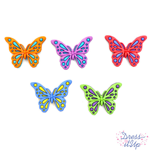 Flights of Fancy Multi Color Nature Butterfly Buttons