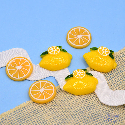Lemons Yellow Fruit Summer Flat Back Embellishments