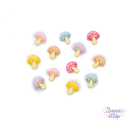 Mini Mushrooms Flat Craft Embellishments